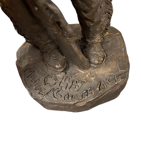 Michael Garman Buffalo Hunter Cowboy Sculpture Signed Retired Vintage 1987 READ - Picture 8 of 16